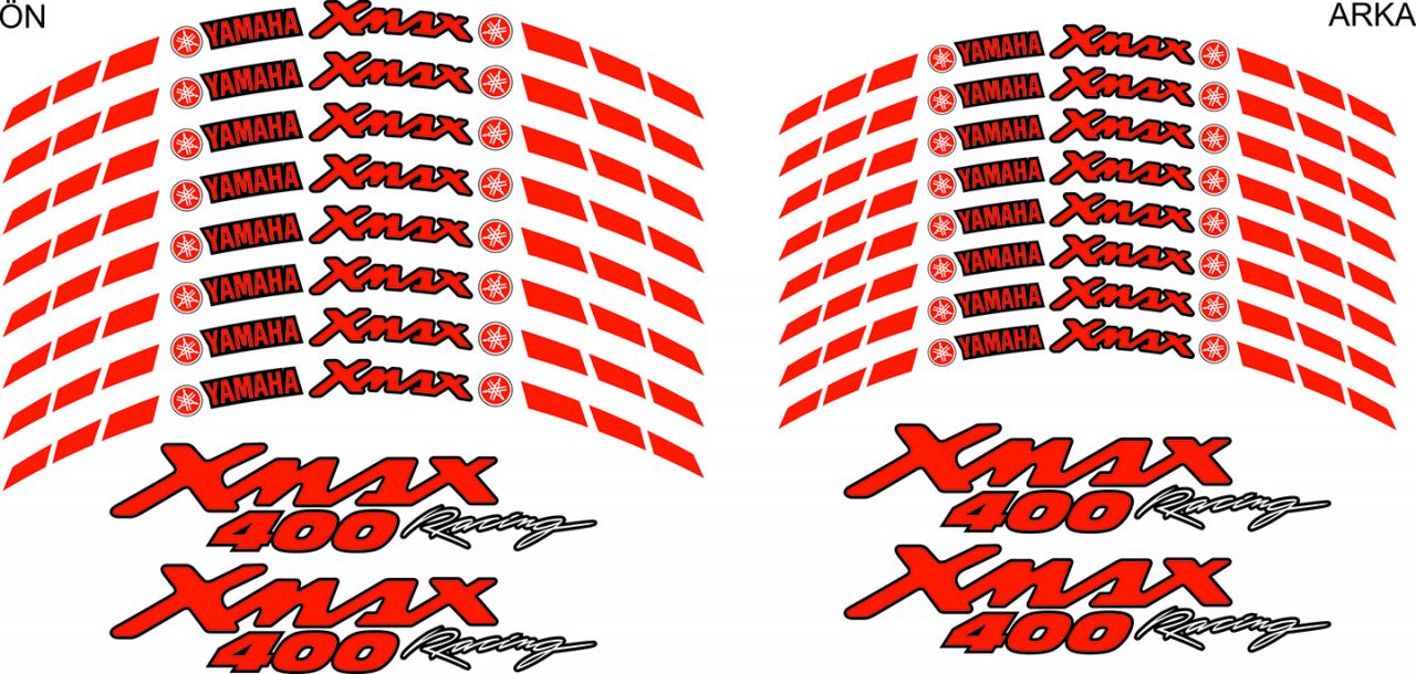 Yamaha Xmax 400 Jant Sticker Seti