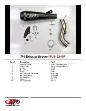 Suzuki Gsx R1000 2009-2011 M4 GP Serisi Siyah Tüp Egzoz