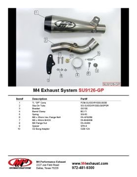 Suzuki Gsx R1000 2009-2011 M4 Gp Serisi Titanyum Tüp Egzoz