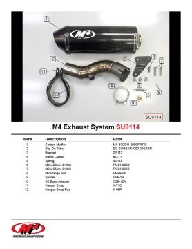 Suzuki Gsx R1000 2009-2011 M4 Karbon Tüp Egzoz