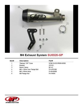Suzuki Gsx R600 2008-2010 M4 GP Serisi Titanyum Tüp Egzoz