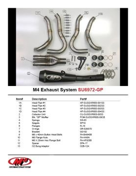 Suzuki Gsx R600 2008-2010 M4 GP Komple Egzoz Siyah Tüp