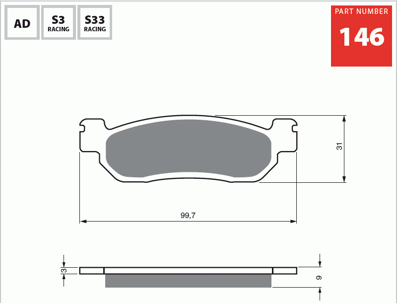 Yamaha Yzf R6 99-02 Gold Arka Fren Balatası 146 AD Serisi
