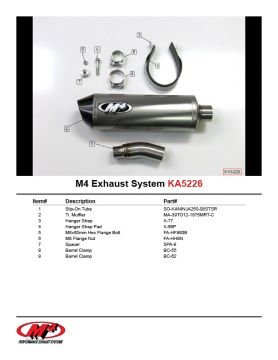 Kawasaki Ninja 250R 2008-2012 Model M4 Titanyum Tüp Egzoz