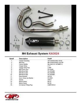 Kawasaki Ninja 300R M4 Karbon Tüp Komple Egzoz