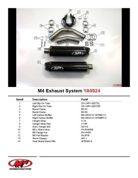 Yamaha Yzf R1 2009-2014 M4 Karbon Çift Tüp Egzoz