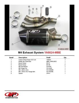 Yamaha Yzf R6 2006-2014 M4 Karbon Tüp Egzoz&Katalik Iptal Kiti
